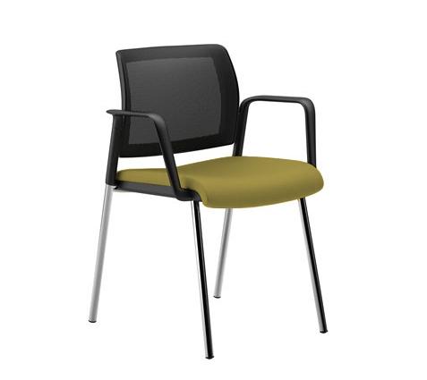 Kind Mesh Visitor Chair Black Frame Green Seat