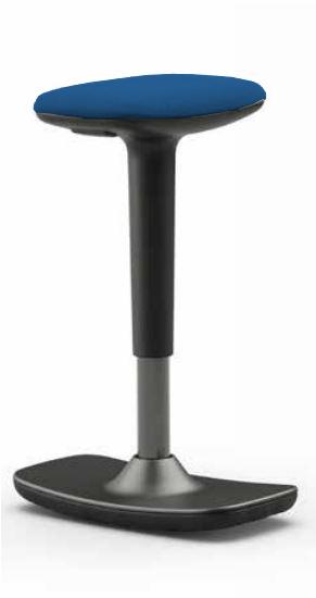 Leo Stool Black Blue Fabric