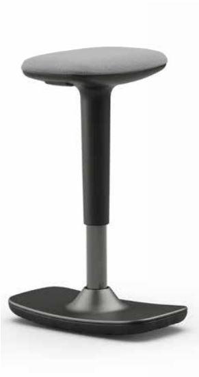 Leo Stool Black Light Grey Fabric