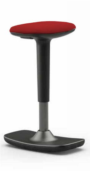 Leo Stool Black Red Fabric