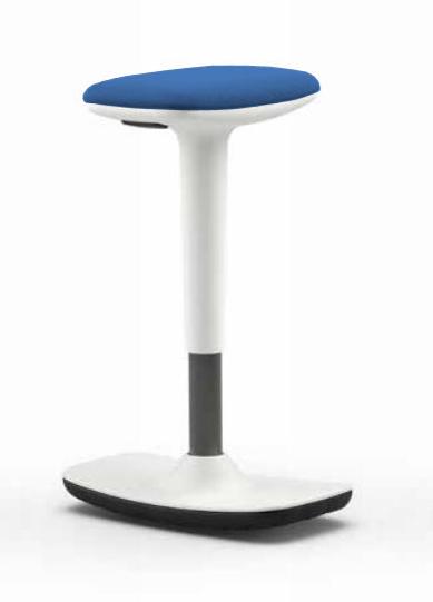 Leo Stool White Blue Fabric