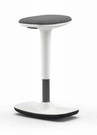 Leo Stool White Dark Grey Fabric