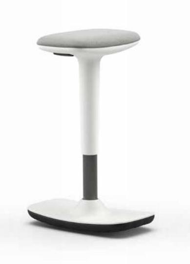 Leo Stool White Light Grey Fabric