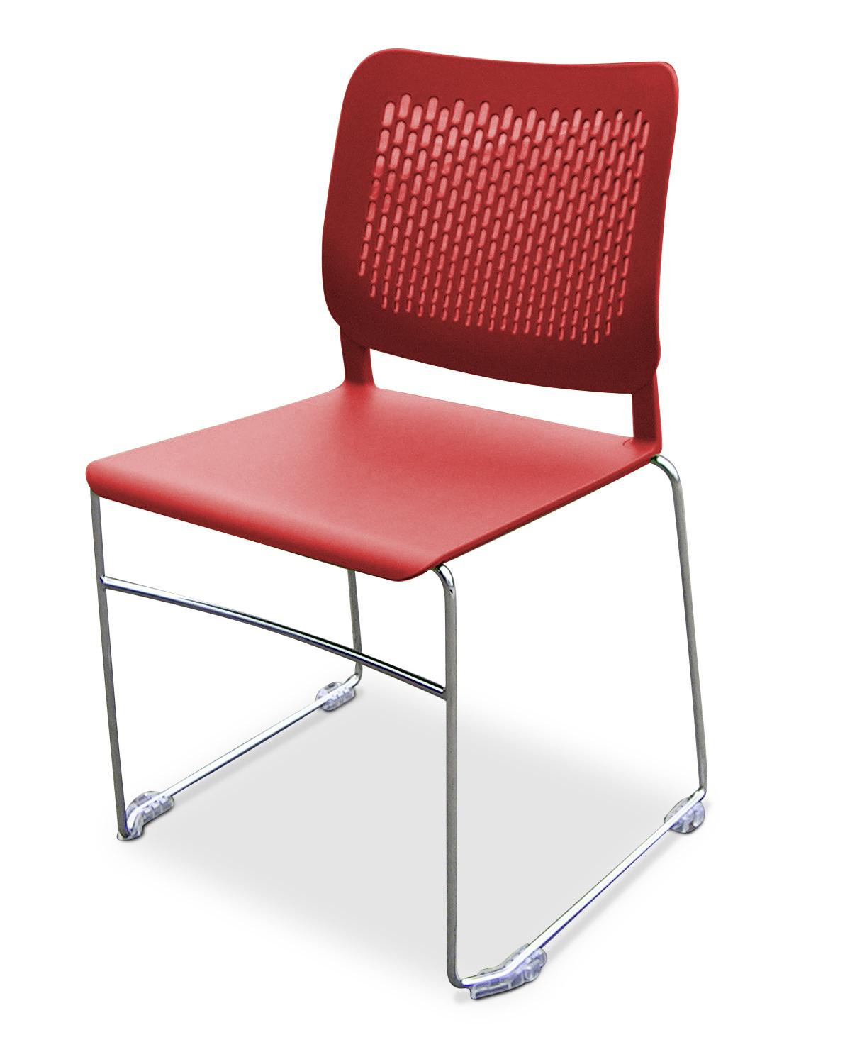 Malika Chair Red Skid Base