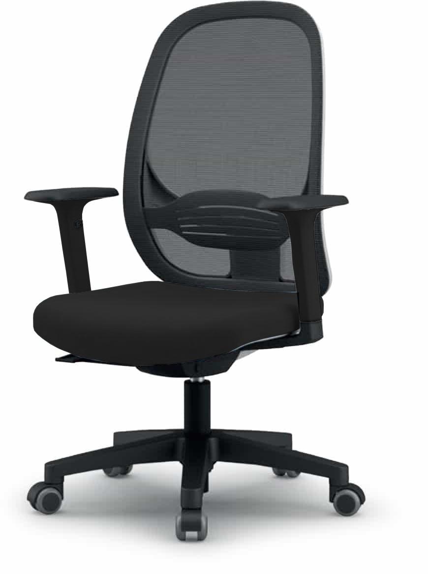 Sammy Operators Chair Black Seat White Frame