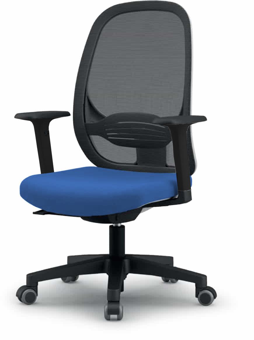 Sammy Operators Chair Dark Blue Seat White Frame
