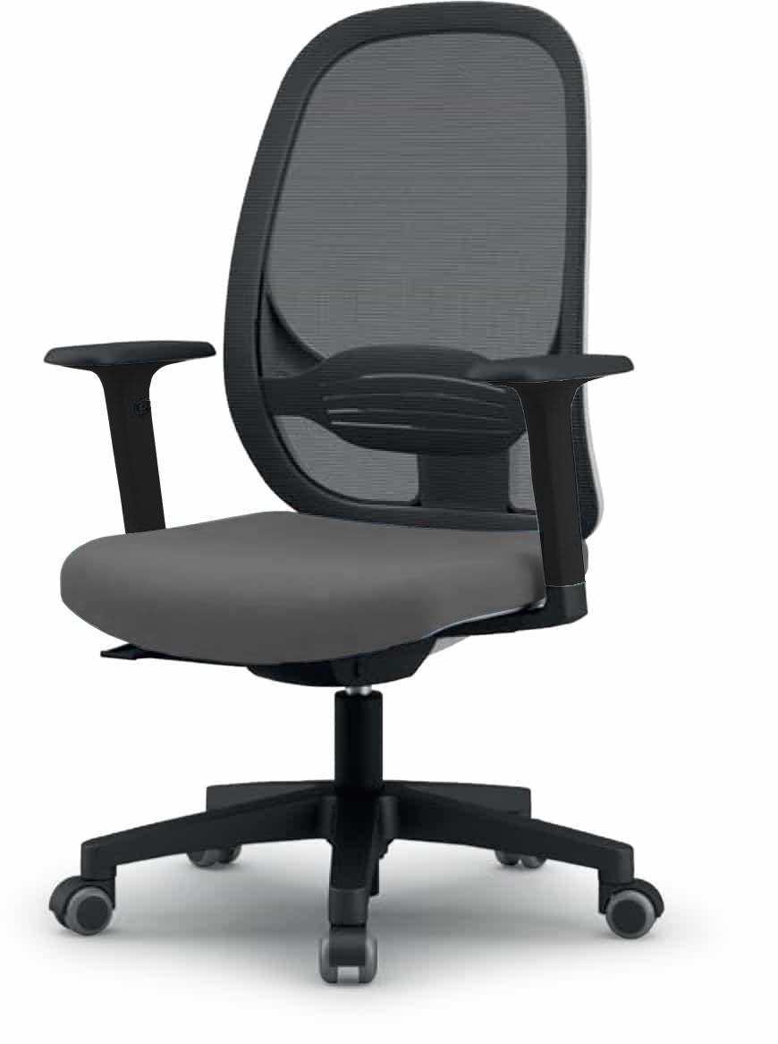 Sammy Operators Chair Grey Seat White Frame