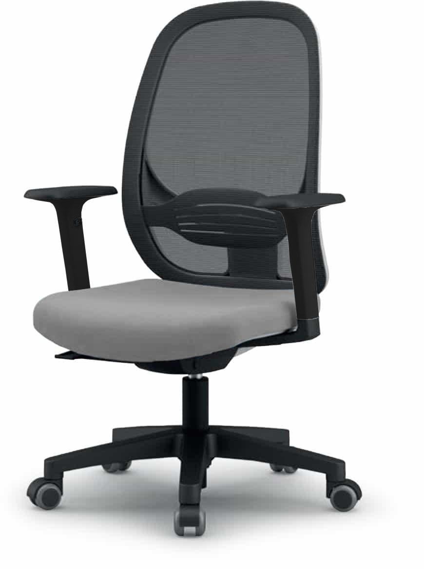Sammy Operators Chair Light Grey Seat White Frame