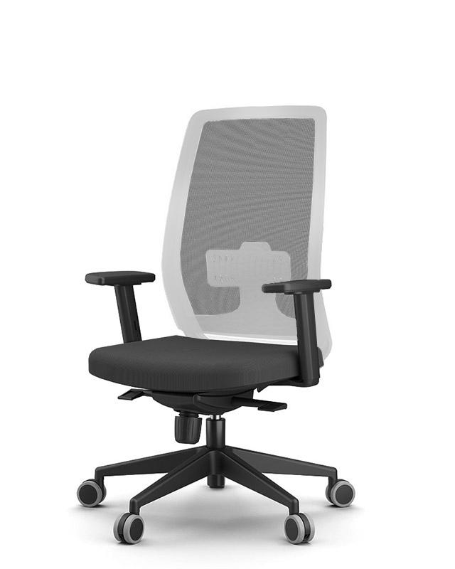 Jen Operators Chair White Frame Grey  Seat