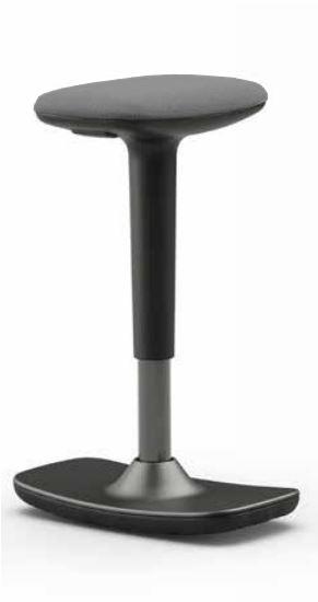 Leo Stool Black Dark Grey Fabric