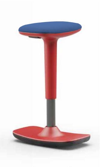 Leo Stool Red Blue Fabric
