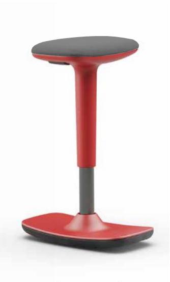 Leo Stool Red Dark Grey Fabric