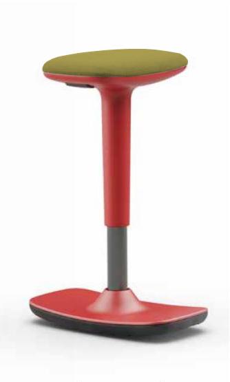 Leo Stool Red Green Fabric