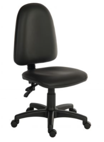 Office Ergo Twin PU Black Operator chair with a floating or fixed permanent contact backrest and a sturdy nylon base