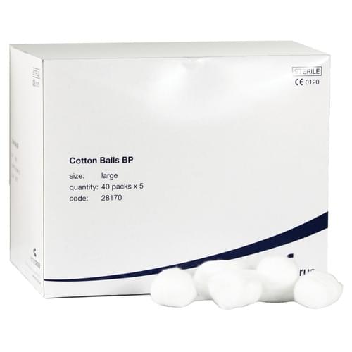 Sterile Cotton Wool Balls x 5 Large x 40 Large