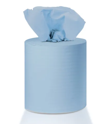 Blue 2ply Laminated and Embossed Centrefeed Roll 400 Sheet (Pack of 6)