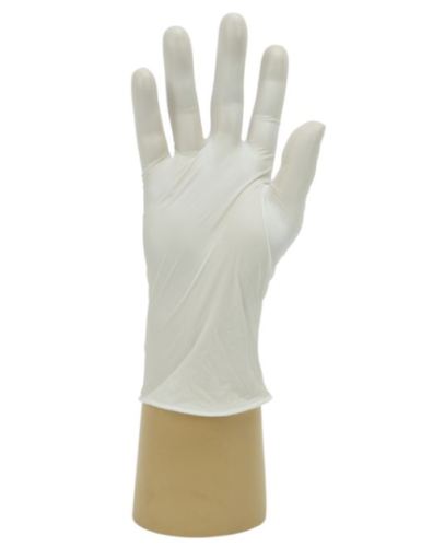 Cream Synthetic Stretch Vinyl X-Large Powder Free Examination Gloves Pack 100