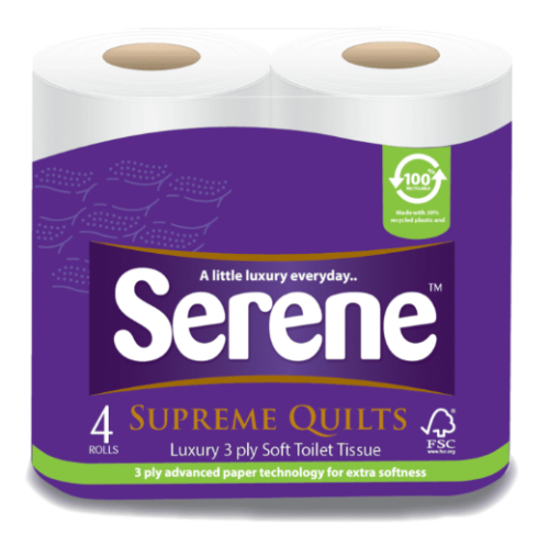 Serene Supreme 3ply Toilet Roll Quilted (10 x 4 Pack)
