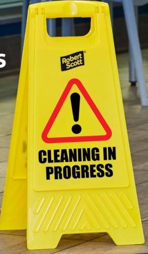 FLOOR SIGN - 'A' FRAME CLEANING IN PROGRESS ON BOTH SIDES (1)