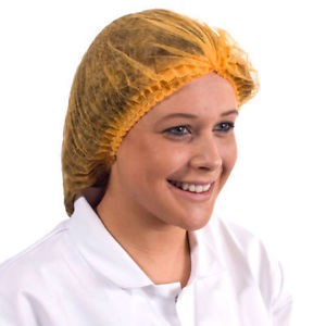 MOB CAPS ORANGE POLYPROPYLENE NON-WOVEN SINGLE PACK (100)