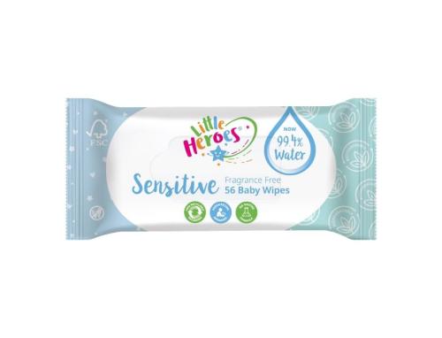 BABY WIPES SENSITIVE 'LITTLE HEROES' 56 WIPES PER PACK - Case of 12