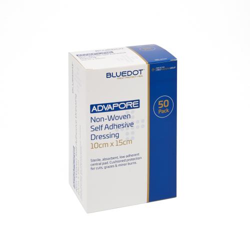 WOUND DRESSING FABRIC NON-WOVEN ADHESIVE ADVAPORE 10 x 15cm (50)