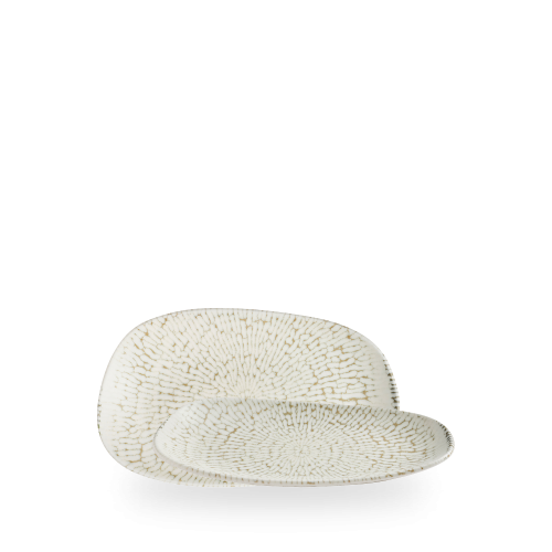 Churchill Cascade Taupe Opal Organic Oblong Plate 22x13cm (Pack of 6)