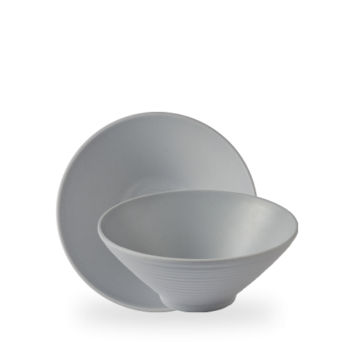 Churchill Emerge Seattle Grey Melamine Rippled Bowl Medium 22.7cm (Pack of 6)