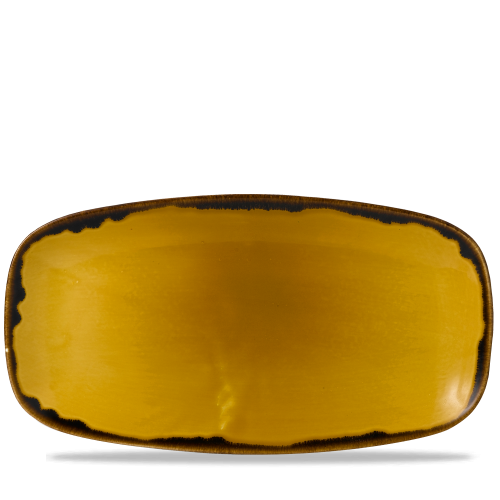 Dudson Harvest Mustard Chefs Oblong Plate 13 7/8x7 3/8" (Pack of 6)