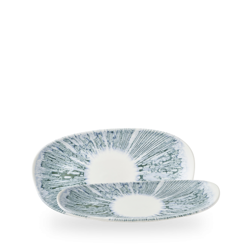 Churchill Lyra Blue Opal Organic Oblong Plate 26x15cm (Pack of 6)