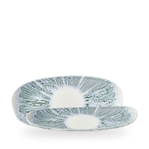 Churchill Lyra Blue Opal Organic Oblong Plate 35x15cm (Pack of 12)