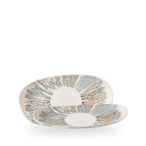 Churchill Lyra Pink Opal Organic Oblong Plate 26x15cm (Pack of 6)