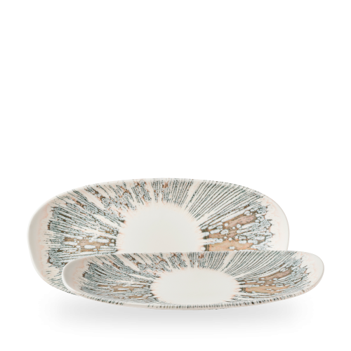 Churchill Lyra Pink Opal Organic Oblong Plate 35x15cm (Pack of 12)
