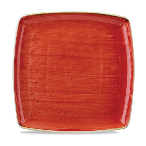 Churchill Stonecast Berry Red Deep Square Plate 26cm (Pack of 6)