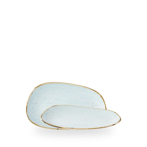 Churchill Stonecast Duck Egg Opal Organic Oblong Plate 22x13cm (Pack of 6)