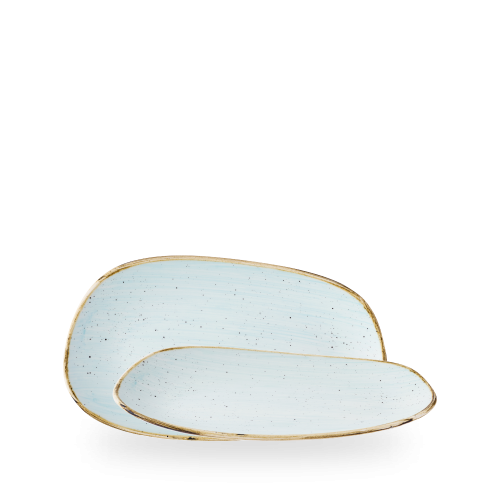Churchill Stonecast Duck Egg Opal Organic Oblong Plate 26x15cm (Pack of 6)