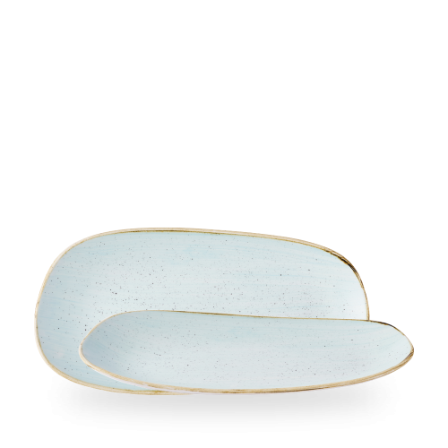 Churchill Stonecast Duck Egg Opal Organic Oblong Plate 30x15cm (Pack of 12)