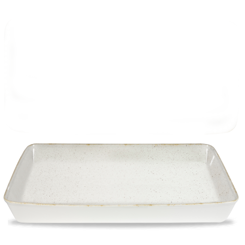 Churchill Stonecast Hints Barley White Rectangle Baking Tray 21x13x2.5" (Pack of 2)