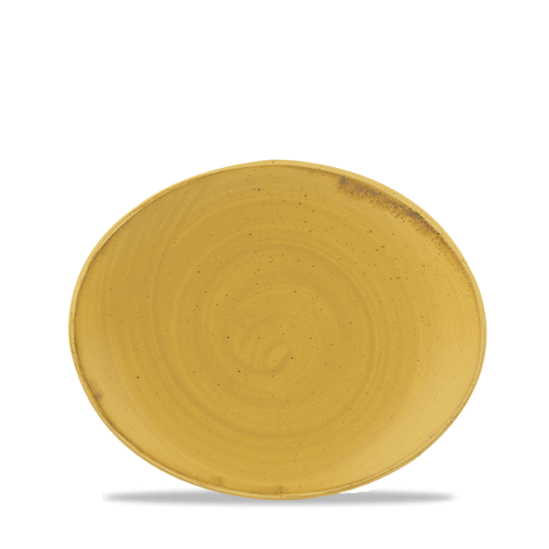 Churchill Stonecast Mustard Oval Coupe Plate 19.7cm (Pack of 12)