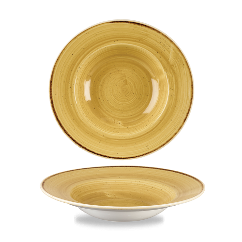 Churchill Stonecast Mustard Profile Wide Rim Bowl Med 23.88cm (Pack of 12)