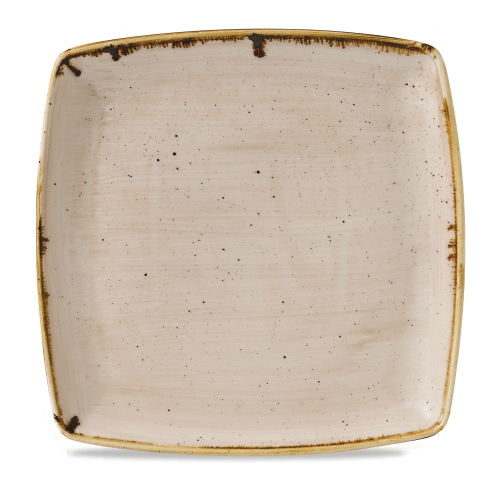 Churchill Stonecast Nutmeg Cream Deep Square Plate 10.25" (Pack of 6)