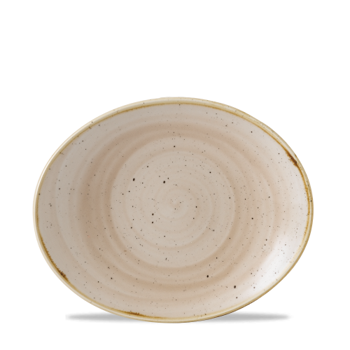 Churchill Stonecast Nutmeg Cream Orbit Oval Coupe Plate 19.7cm (Pack of 12)