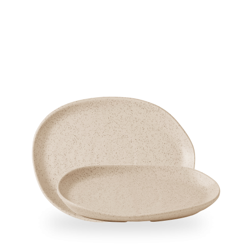 Churchill Stonecast Nutmeg Cream Natural Organic Platter 10 1/4 X 7 7/8 (Pack of 6)
