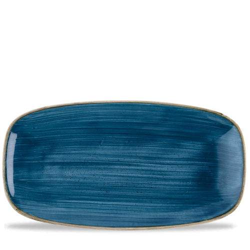 Churchill Stonecast Java Blue Chefs Oblong Plate 13 7/8x7 3/8" (Pack of 6)
