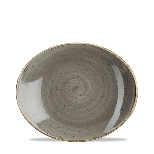 Churchill Stonecast Grey Oval Coupe Plate 19.7cm (Pack of 12)