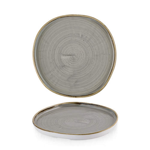 Churchill Stonecast Grey Organic Walled Plate 8 1/4" (Pack of 6)