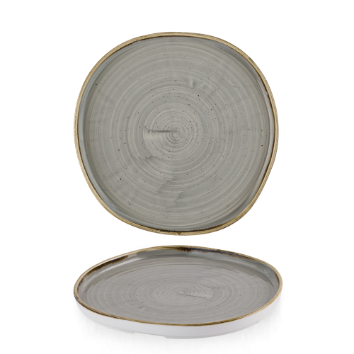 Churchill Stonecast Grey Organic Walled Plate 10 1/2" (Pack of 6)
