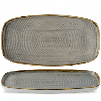 Churchill Stonecast Grey Oblong Chefs Plates 12 5/8X7 1/4" (Pack of 6)