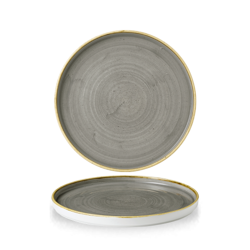 Churchill Stonecast Grey Walled Plate 8.67" (Pack of 6)