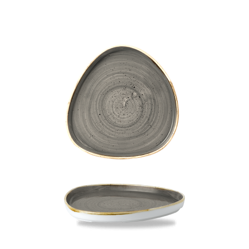 Churchill Stonecast Grey Triangle Walled Chefs Plate 20cm (Pack of 6)